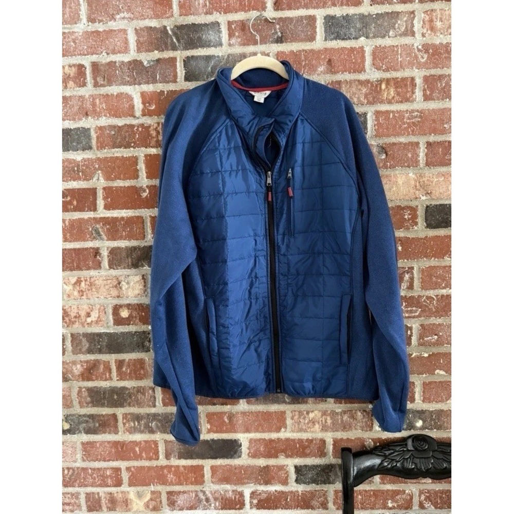 Orvis‎ Hybrid Jacket Men's XL Blue Mixed Media Quilted Full Zip